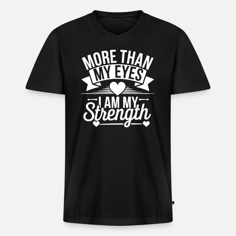 Blindheitsbewusstsein Sehbehinderte Blinde Menschen - Männer Premium Bio T-Shirt mit V-Ausschnitt - Schwarz