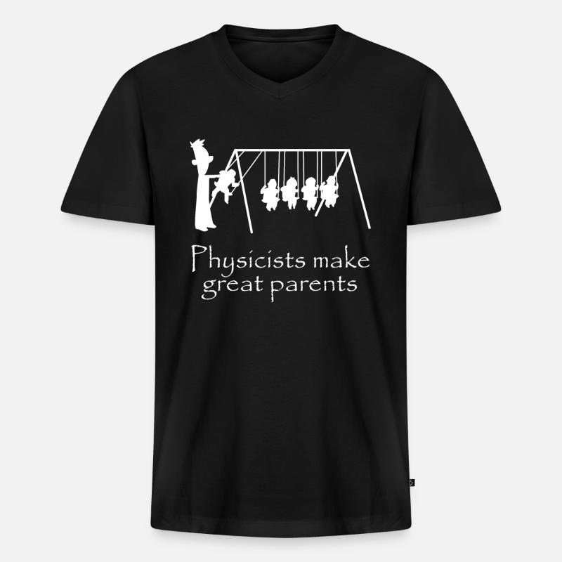 Physiker Eltern - Männer Premium Bio T-Shirt mit V-Ausschnitt - Schwarz