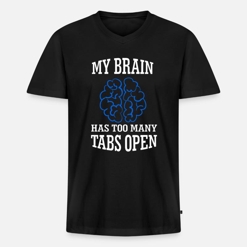 Internet Tabs - Männer Premium Bio T-Shirt mit V-Ausschnitt - Schwarz