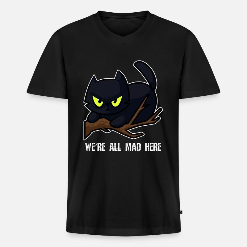 Genervte Katze - Männer Premium Bio T-Shirt mit V-Ausschnitt - Schwarz