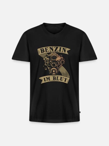 De l'essence dans le sang - T-shirt encolure en V Premium bio Homme - noir