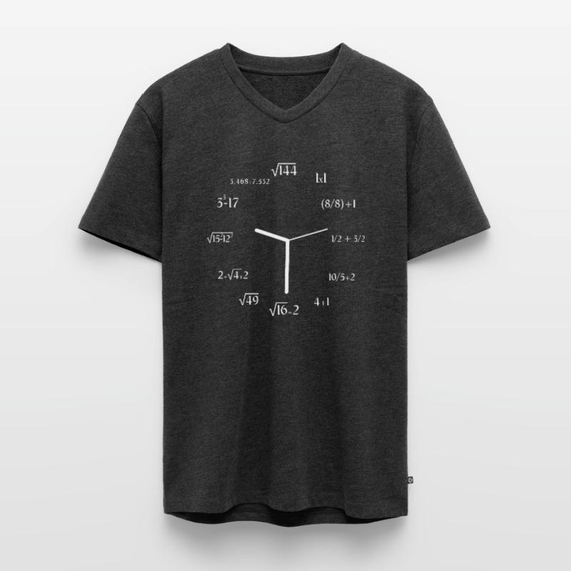 Math Meme Math Equation Joke Funny Math Clock Männer Premium Bio T-Shirt mit V-Ausschnitt