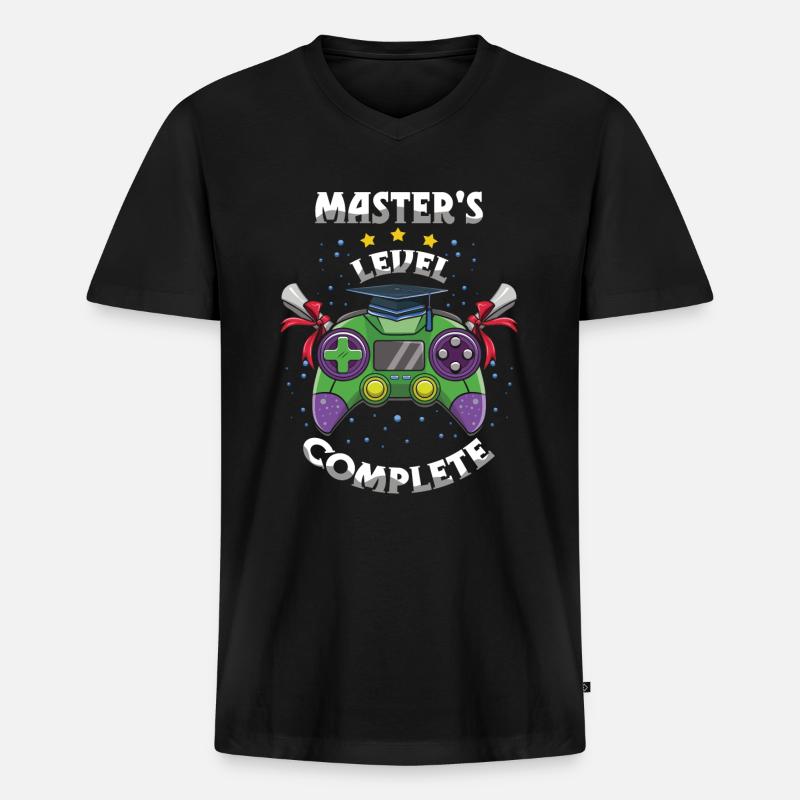 Master-PhD Abschluss Master 2023 Absolvent - Männer Premium Bio T-Shirt mit V-Ausschnitt - Schwarz