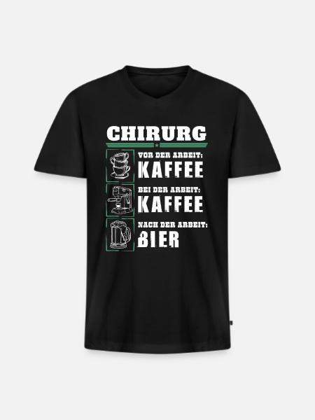 Mon quotidien de chirurgien - T-shirt encolure en V Premium bio Homme - noir