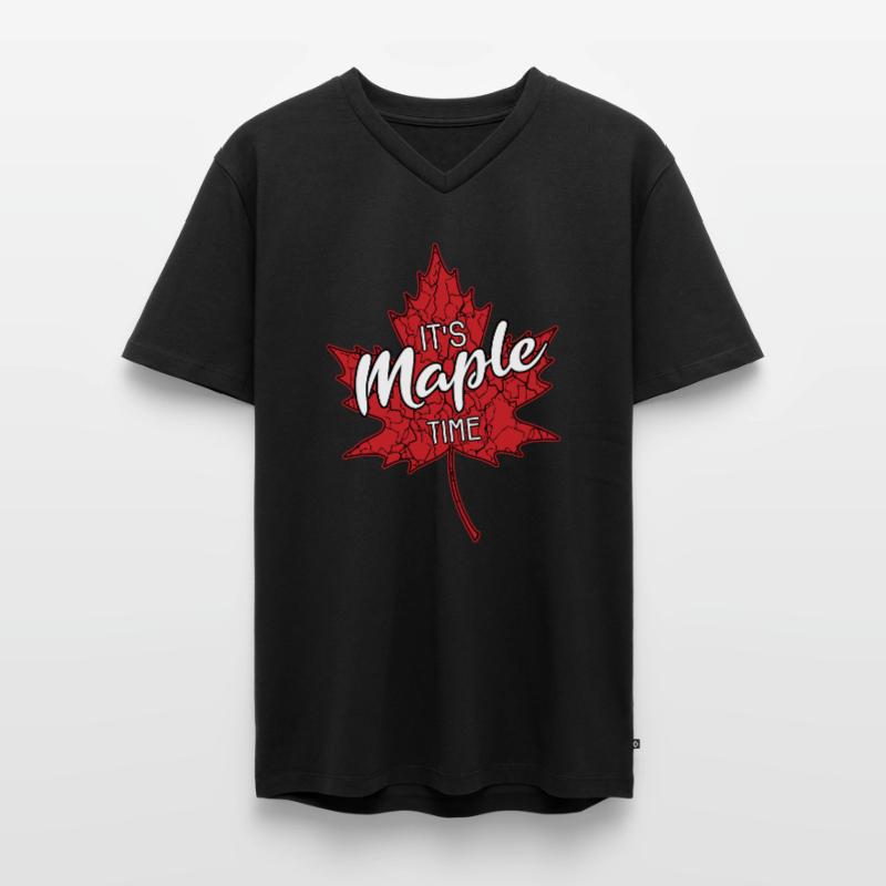 C’est l’heure de l’érable Maple Leaf Maple Tree Maple Leaf Maple Leaf T-shirt encolure en V Premium bio Homme