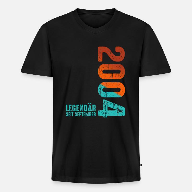 September 2004 Legendär Seit - Männer Premium Bio T-Shirt mit V-Ausschnitt - Schwarz