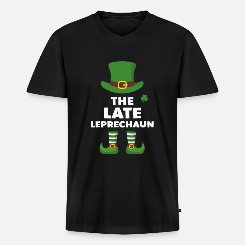 Der späte Kobold - Männer Premium Bio T-Shirt mit V-Ausschnitt - Schwarz
