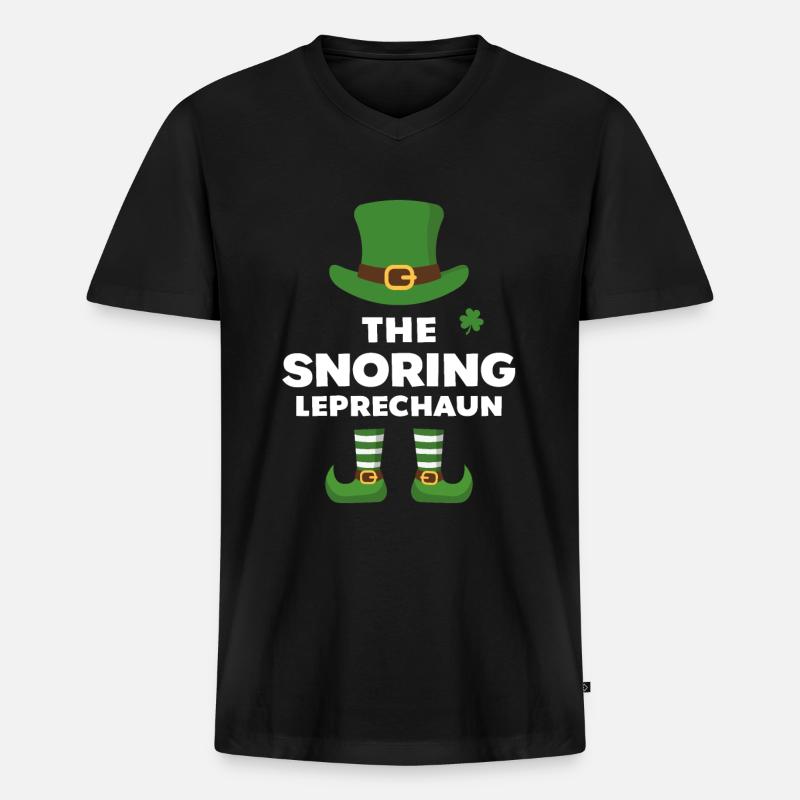 Der schnarchende Kobold - Männer Premium Bio T-Shirt mit V-Ausschnitt - Schwarz