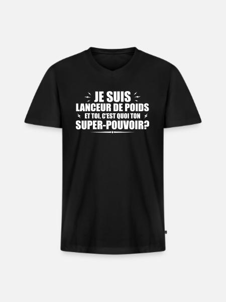 Shot putter. What's your superpower? - Men's Premium Organic T-shirt with V-neck - black
