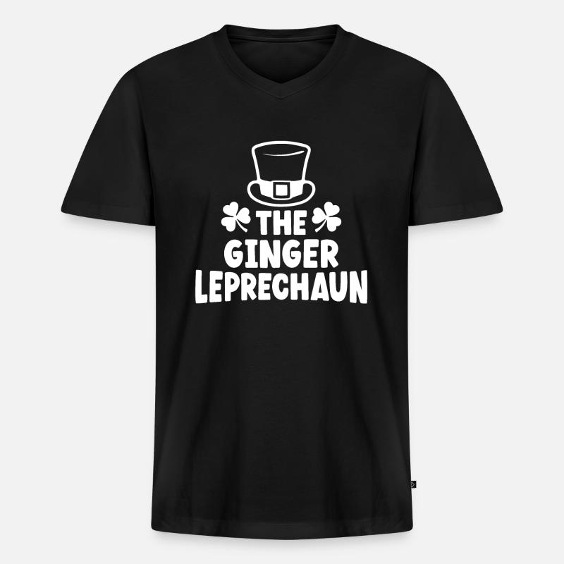 Der Ingwer-Kobold - Männer Premium Bio T-Shirt mit V-Ausschnitt - Schwarz