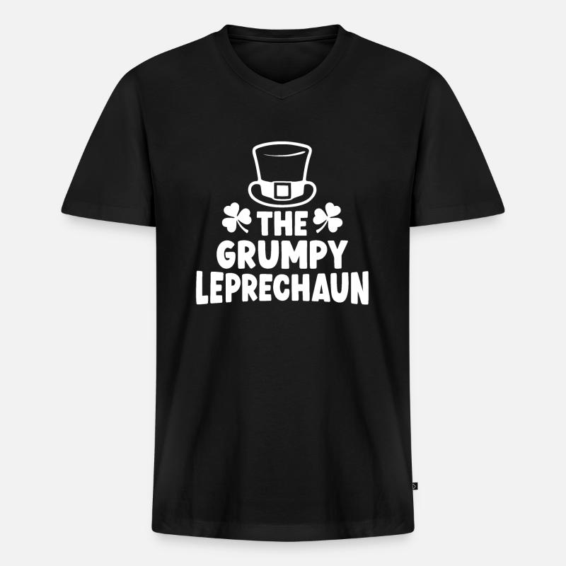 Der mürrische Kobold - Männer Premium Bio T-Shirt mit V-Ausschnitt - Schwarz