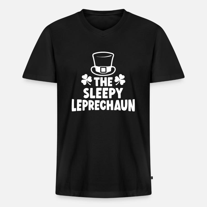 Der schläfrige Kobold - Männer Premium Bio T-Shirt mit V-Ausschnitt - Schwarz
