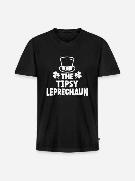 Der beschwipste Kobold - Männer Premium Bio T-Shirt mit V-Ausschnitt - Schwarz