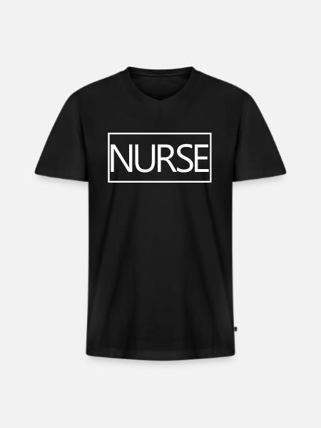 Cadeau d'étudiant diplômé en soins infirmiers fier d'infirmière - T-shirt encolure en V Premium bio Homme - noir
