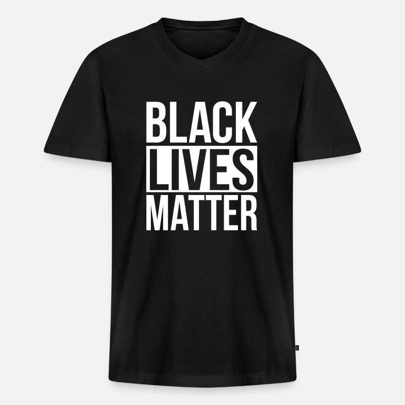 Schwarze Leben zählen - Männer Premium Bio T-Shirt mit V-Ausschnitt - Schwarz