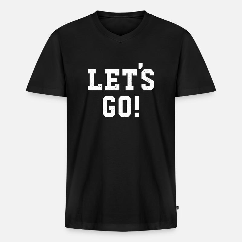 Auf geht es! - Männer Premium Bio T-Shirt mit V-Ausschnitt - Schwarz