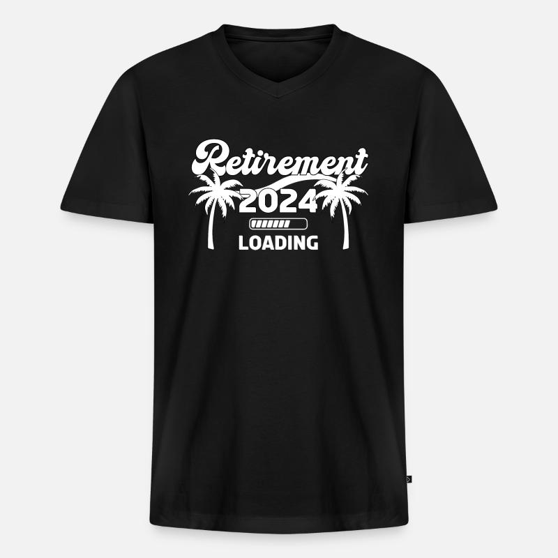 Retirement 2024 Loading - Männer Premium Bio T-Shirt mit V-Ausschnitt - Schwarz