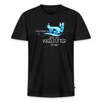 Eichhörnchen Eichhörnchen - Männer Premium Bio T-Shirt mit V-Ausschnitt - Schwarz - Vorne - Nico (187cm)