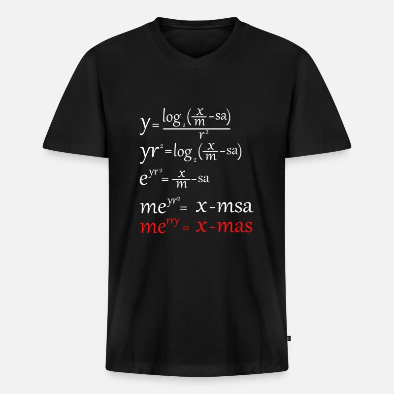 Math Christmas - Männer Premium Bio T-Shirt mit V-Ausschnitt - Schwarz