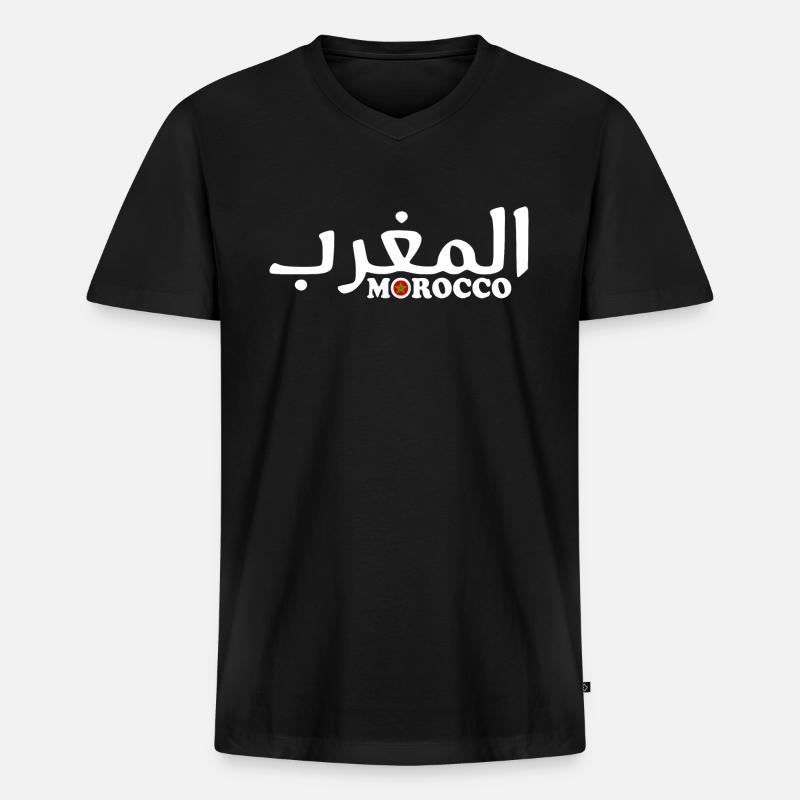 Marokko - Männer Premium Bio T-Shirt mit V-Ausschnitt - Schwarz