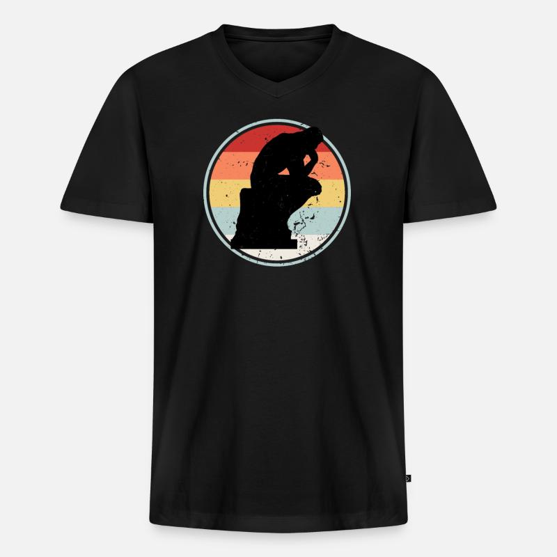 Philosopher RETRO COLLECTION - Männer Premium Bio T-Shirt mit V-Ausschnitt - Schwarz