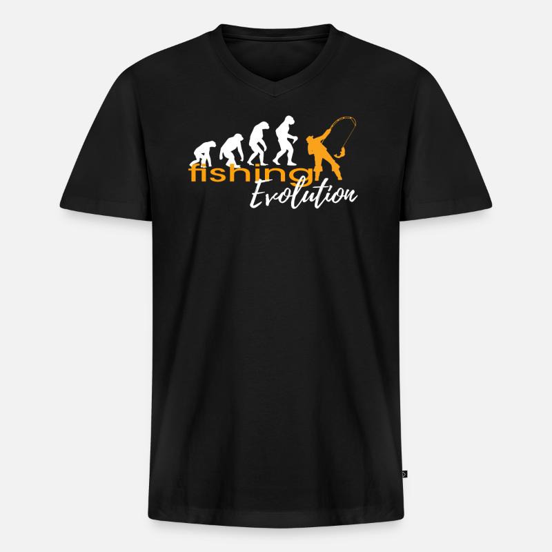 FISHING EVOLUTION - Men's Premium Organic T-shirt with V-neck - black