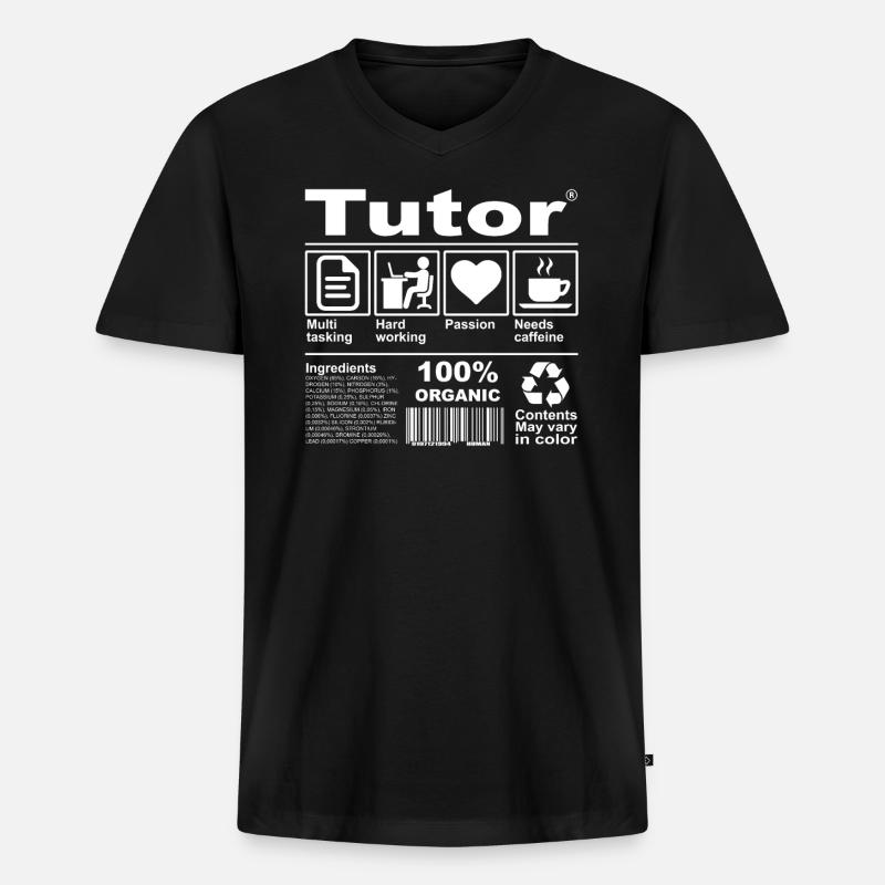 Tutor - Männer Premium Bio T-Shirt mit V-Ausschnitt - Schwarz