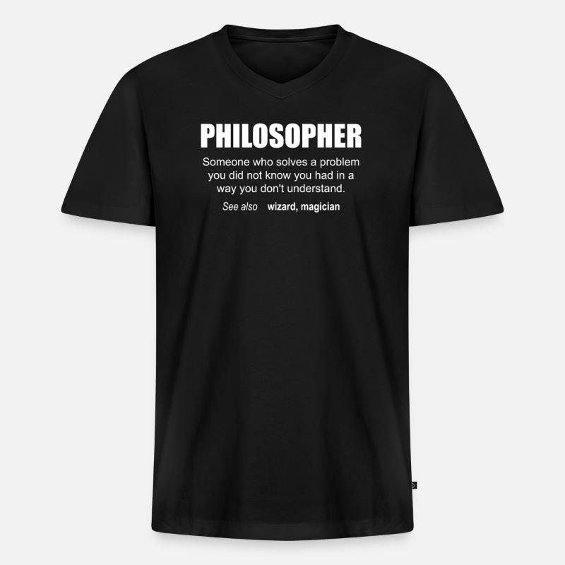 Philosopher Description - Männer Premium Bio T-Shirt mit V-Ausschnitt - Schwarz