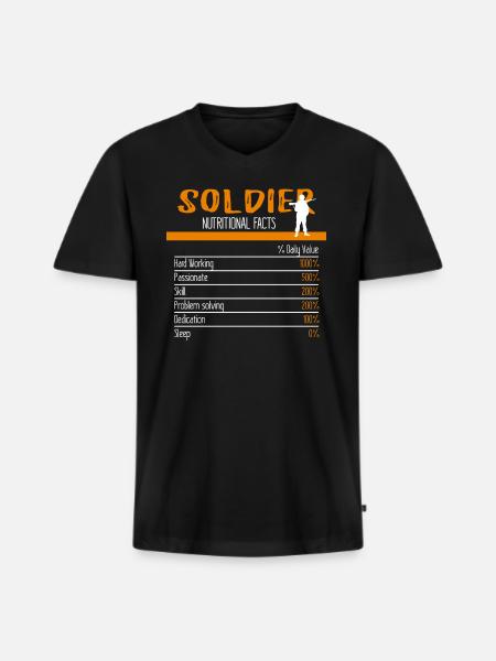 Soldier Ingredients - Männer Premium Bio T-Shirt mit V-Ausschnitt - Schwarz
