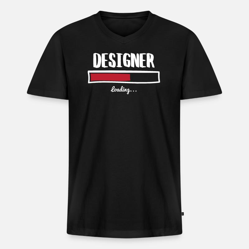 Funny Designer Design - Männer Premium Bio T-Shirt mit V-Ausschnitt - Schwarz