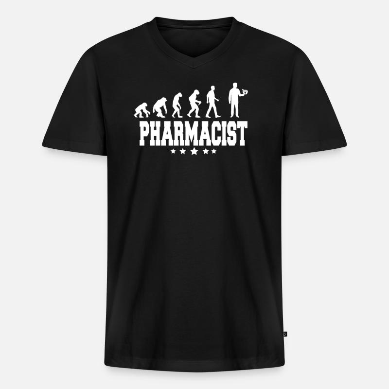 evolution of pharmacist - Männer Premium Bio T-Shirt mit V-Ausschnitt - Schwarz