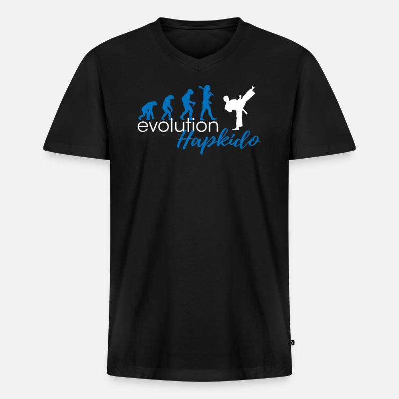 Hapkido Evolution - Männer Premium Bio T-Shirt mit V-Ausschnitt - Schwarz