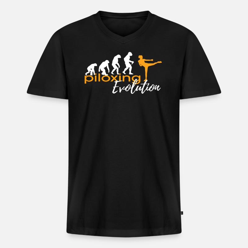PILOXING EVOLUTION - Men's Premium Organic T-shirt with V-neck - black
