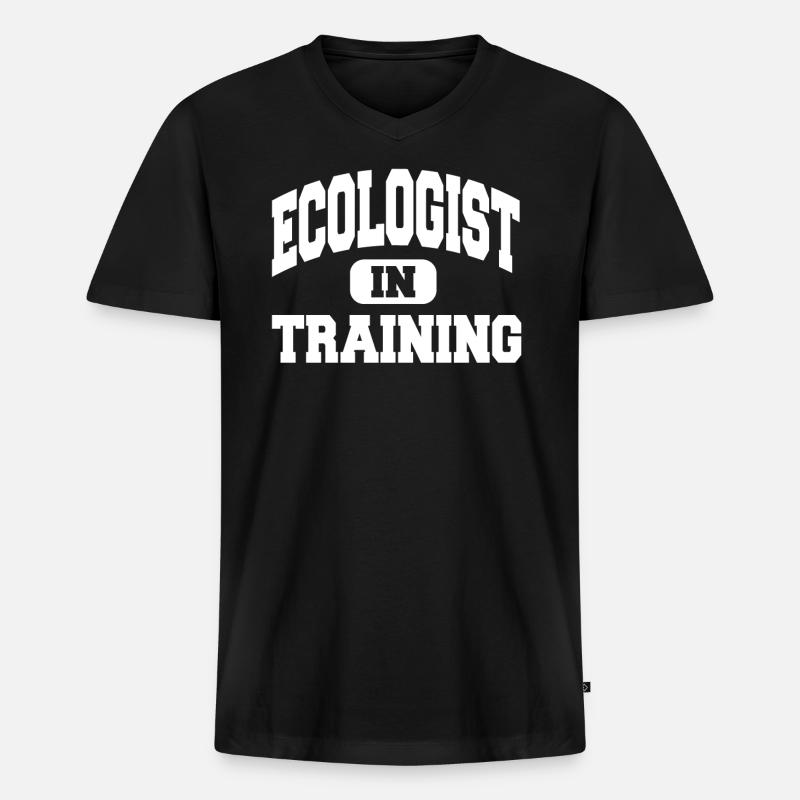 Ecologist In Training - Männer Premium Bio T-Shirt mit V-Ausschnitt - Schwarz