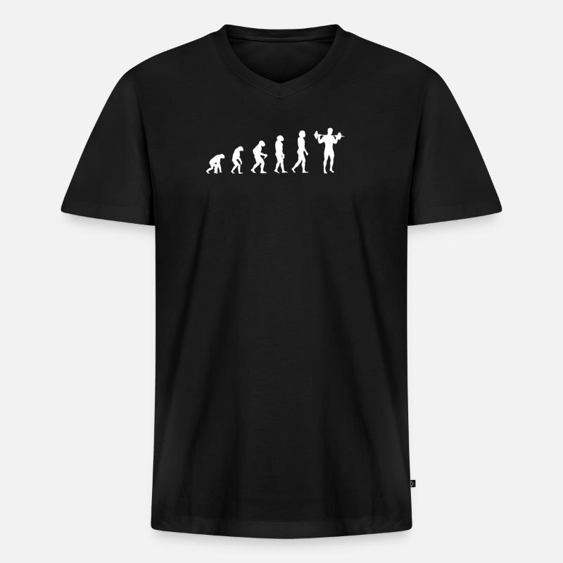 evolution of training - Männer Premium Bio T-Shirt mit V-Ausschnitt - Schwarz