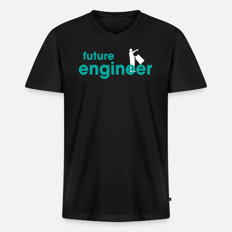 Future Engineer - Männer Premium Bio T-Shirt mit V-Ausschnitt - Schwarz