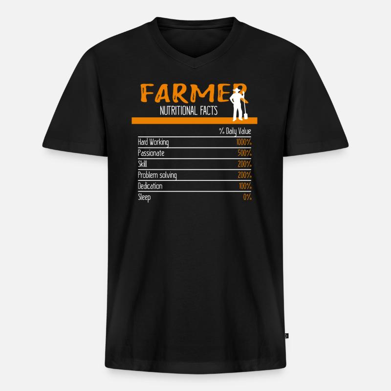 Farmer Ingredients - Männer Premium Bio T-Shirt mit V-Ausschnitt - Schwarz