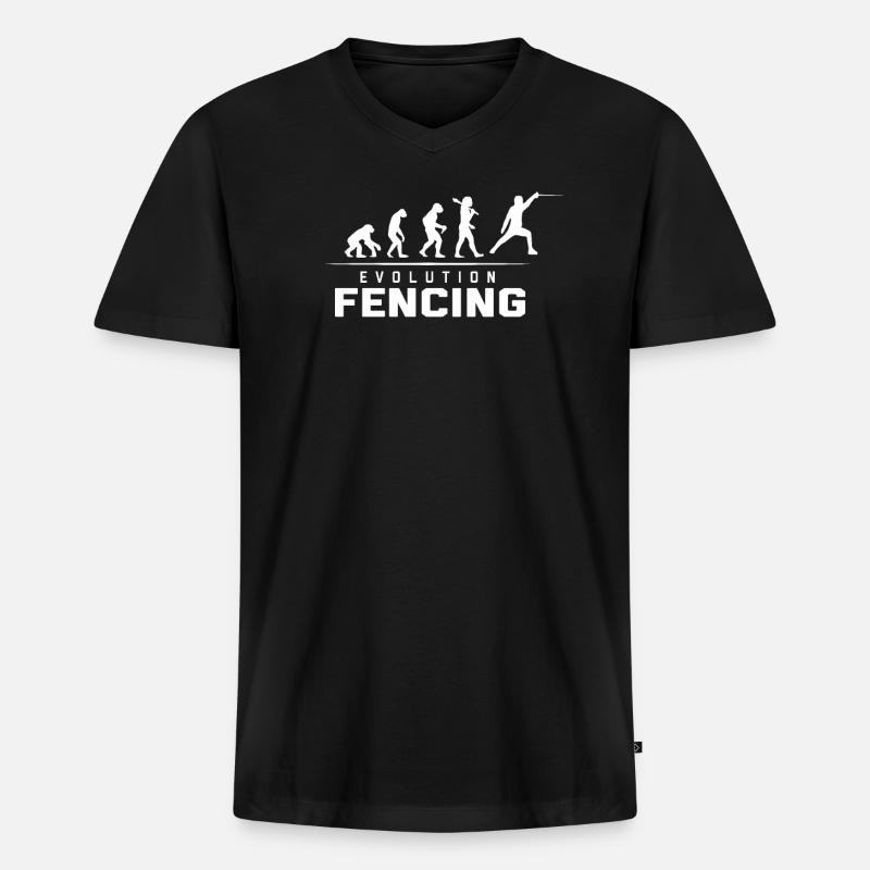 ÉVOLUTION DE LA CLÔTURE - T-shirt encolure en V Premium bio Homme - noir