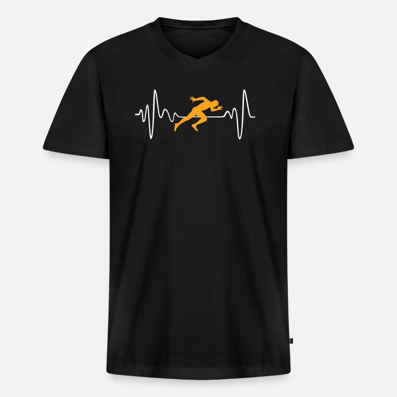 Sprinter - Männer Premium Bio T-Shirt mit V-Ausschnitt - Schwarz