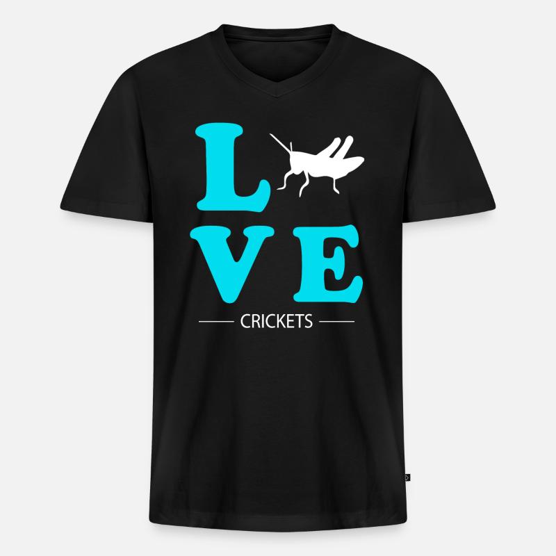 Cricket - Männer Premium Bio T-Shirt mit V-Ausschnitt - Schwarz