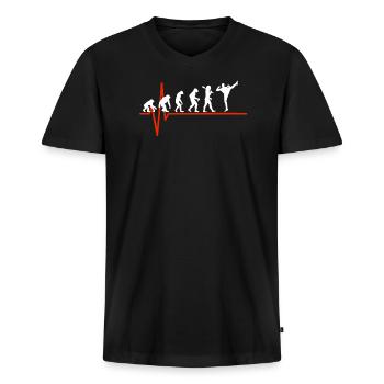 Mma Heartbeat - ÉVOLUTION DU MMA - T-shirt encolure en V Premium bio Homme - noir - Devant - Nico (187cm)