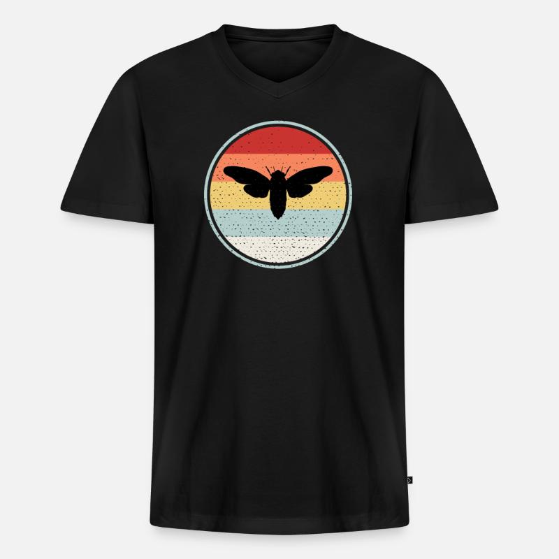 Cigale - Männer Premium Bio T-Shirt mit V-Ausschnitt - Schwarz