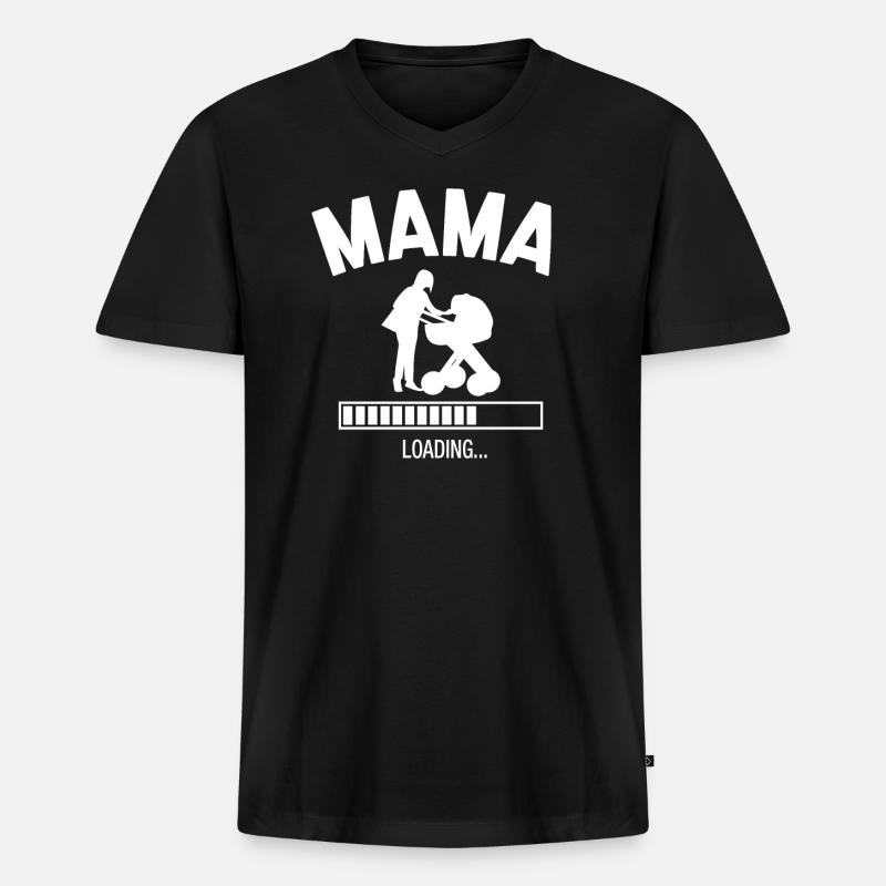 Future Mama - Männer Premium Bio T-Shirt mit V-Ausschnitt - Schwarz