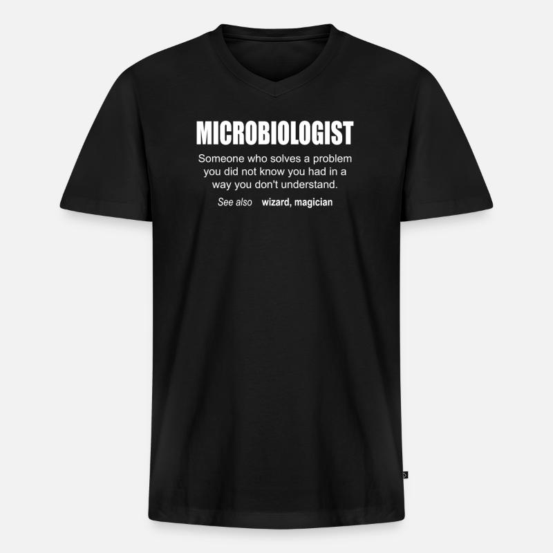 Microbiologist Description - Männer Premium Bio T-Shirt mit V-Ausschnitt - Schwarz