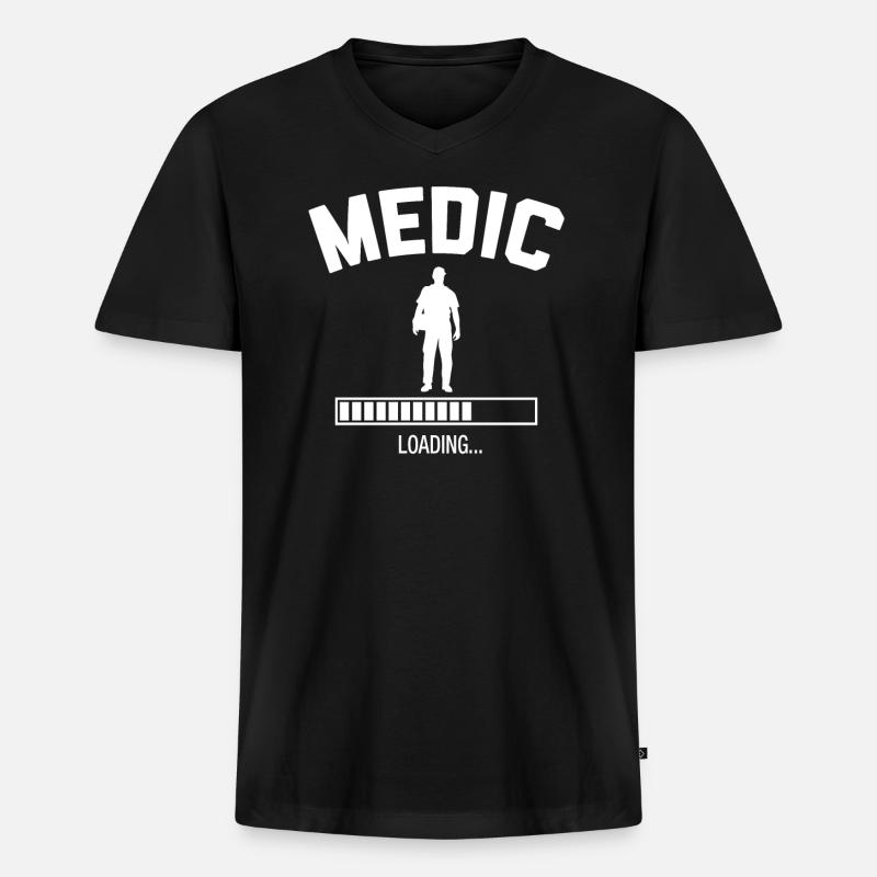 Future Medic - Männer Premium Bio T-Shirt mit V-Ausschnitt - Schwarz