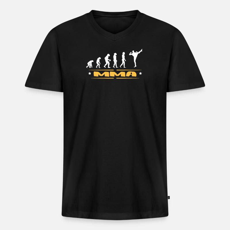 EVOLUTION MMA - Männer Premium Bio T-Shirt mit V-Ausschnitt - Schwarz