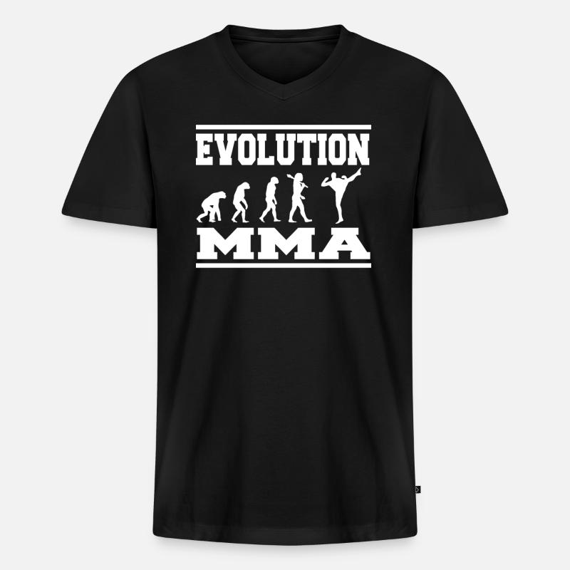 Evolution Mma - Männer Premium Bio T-Shirt mit V-Ausschnitt - Schwarz