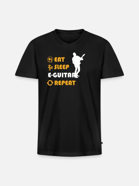 E-Guitar Graphic Shirt - Men's Premium Organic T-shirt with V-neck - black