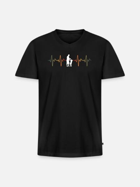 Retro Papa Tea - Men's Premium Organic T-shirt with V-neck - black