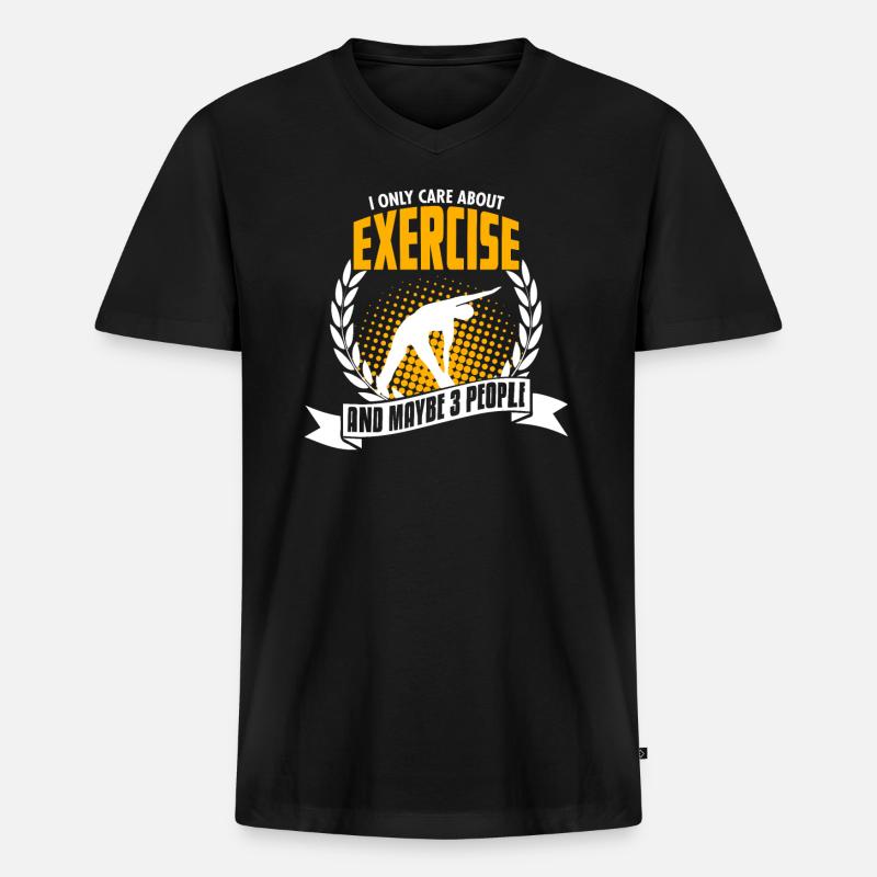 Funny Exercise Shirt Bday Gift - Männer Premium Bio T-Shirt mit V-Ausschnitt - Schwarz